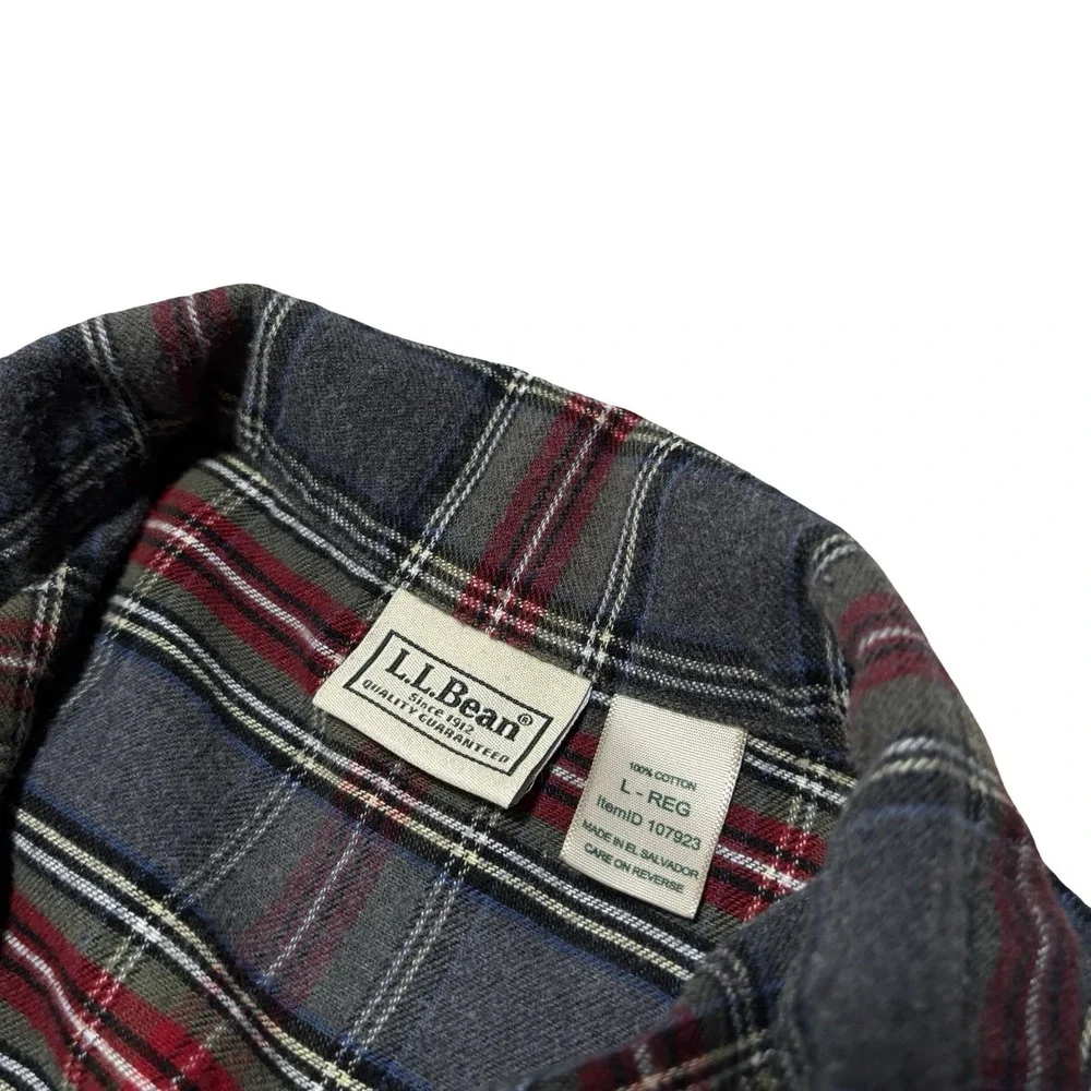 LL Bean Men's Flannel Pajama Set Top & Bottom (Cropped) 100% Cotton Size Large